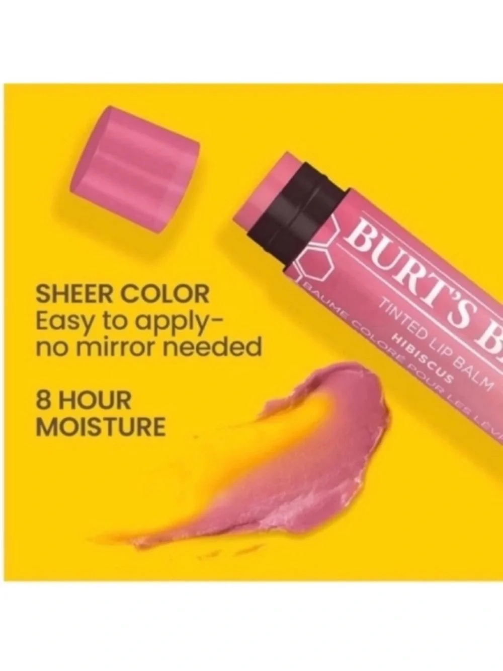 New 3 Burt’s Bees Hibiscus Tinted Lip Balms